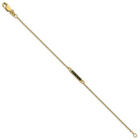 Sterling Silver/Gold-plated Brushed 1 Station w/Epoxy Bracelet