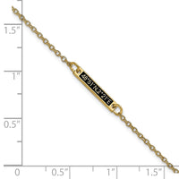 Sterling Silver/Gold-plated Brushed 1 Station w/Epoxy Bracelet