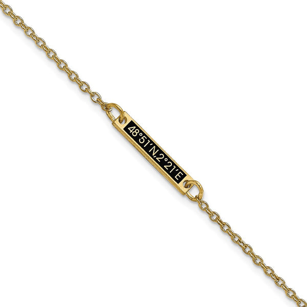 Sterling Silver/Gold-plated Brushed 1 Station w/Epoxy Bracelet