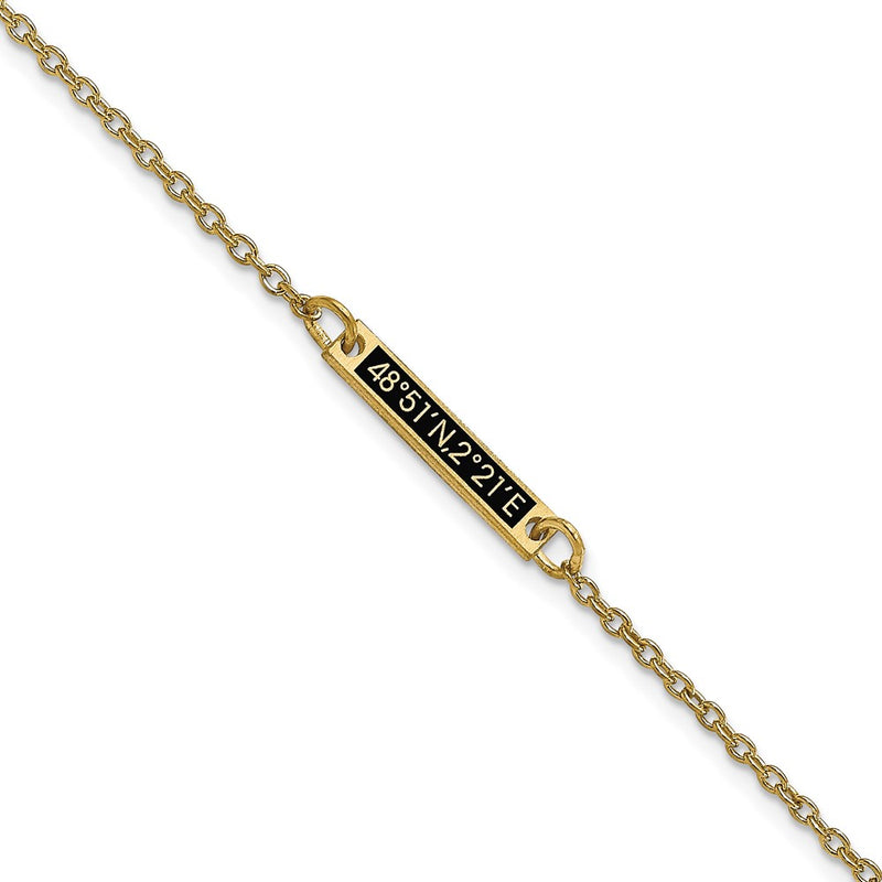 Sterling Silver/Gold-plated Brushed 1 Station w/Epoxy Bracelet