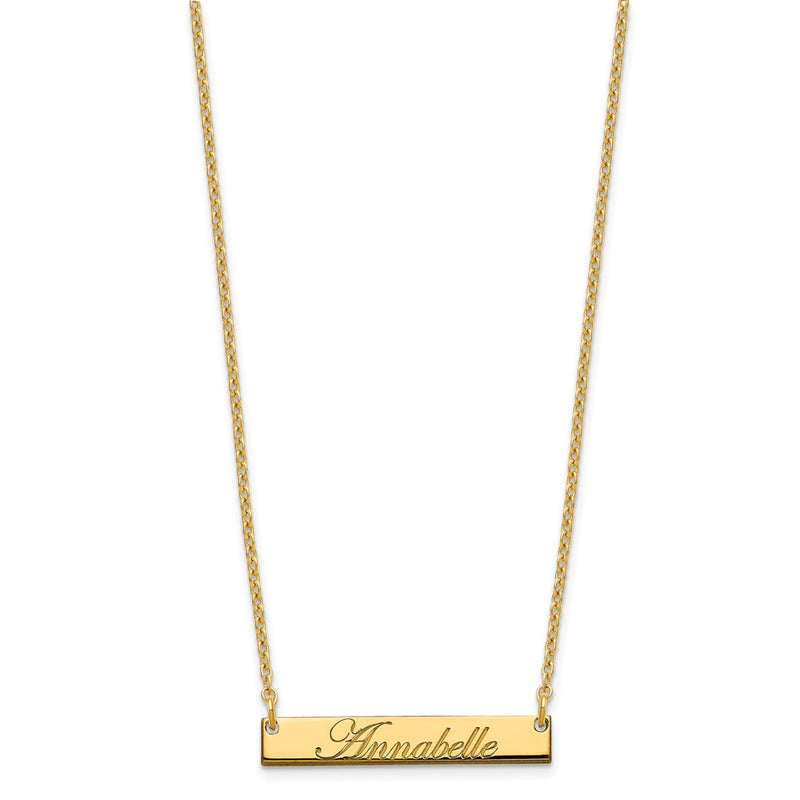 Sterling Silver/Gold-plated Small EDWARDIAN SCRIPT Bar Necklace