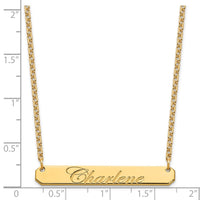SS/Gold-plated Medium EDWARDIAN SCRIPT Bar Necklace