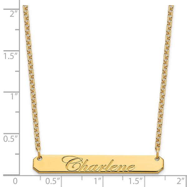 SS/Gold-plated Medium EDWARDIAN SCRIPT Bar Necklace