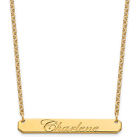 SS/Gold-plated Medium EDWARDIAN SCRIPT Bar Necklace