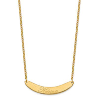 SS/Gold-plated Medium EDWARDIAN SCRIPT Curved Bar Necklace
