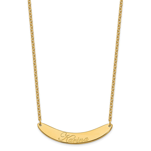 SS/Gold-plated Medium EDWARDIAN SCRIPT Curved Bar Necklace