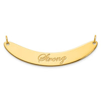 SS/Gold-plated Medium EDWARDIAN SCRIPT Curved Bar Necklace