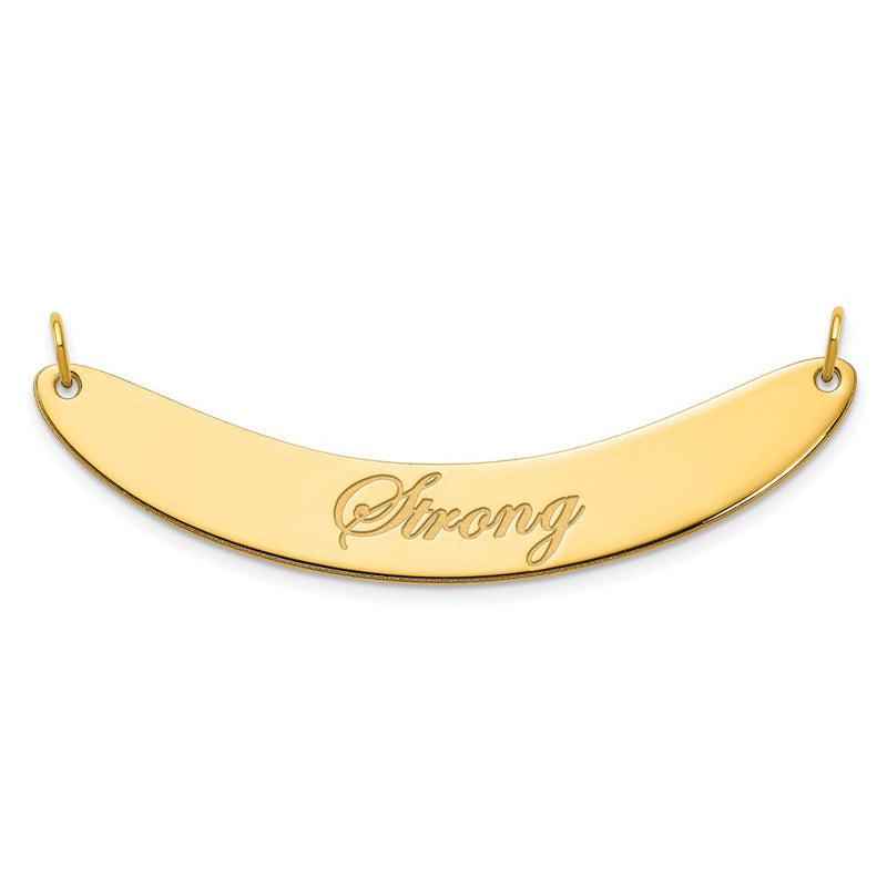 SS/Gold-plated Medium EDWARDIAN SCRIPT Curved Bar Necklace