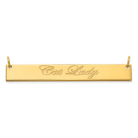 Sterling Silver/Gold-plated Large EDWARDIAN SCRIPT Bar Necklace