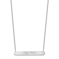 SS/Rhodium-plated Large EDWARDIAN SCRIPT Bar Necklace