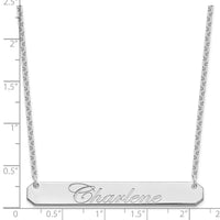 SS/Rhodium-plated Large EDWARDIAN SCRIPT Bar Necklace