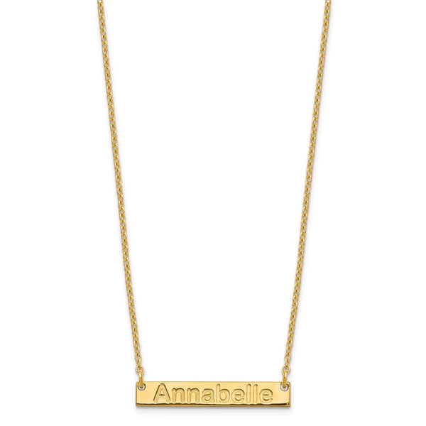 Sterling Silver/Gold-plated Small ARIAL ROUNDED Bar Necklace