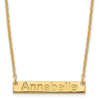 Sterling Silver/Gold-plated Small ARIAL ROUNDED Bar Necklace