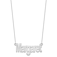 14k White Gold Large Name Plate Necklace