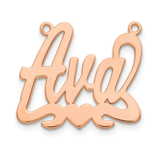 Sterling Silver/Rose-plated Heart Name Plate