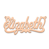 Sterling Silver/Rose-plated Heart Name Plate