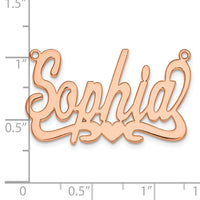 Sterling Silver/Rose-plated Heart Name Plate