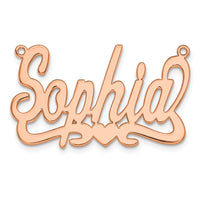 Sterling Silver/Rose-plated Heart Name Plate