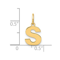 14ky Letter S Initial Pendant