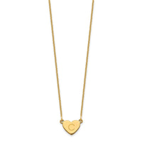 14k Yellow Gold Initial Heart Necklace