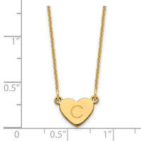 14k Yellow Gold Initial Heart Necklace