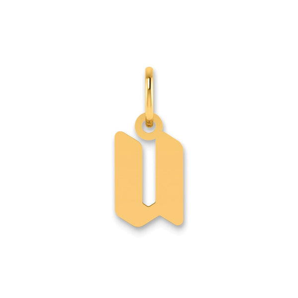 14ky Lowercase Letter U Initial Pendant
