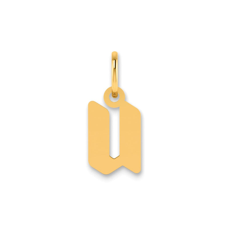 14ky Lowercase Letter U Initial Pendant