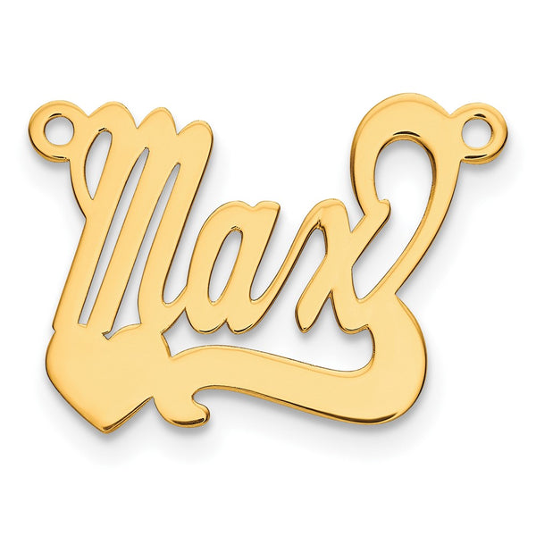 14k Yellow Gold Polished Heart Name Plate