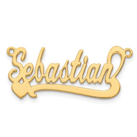 14k Yellow Gold Polished Heart Name Plate
