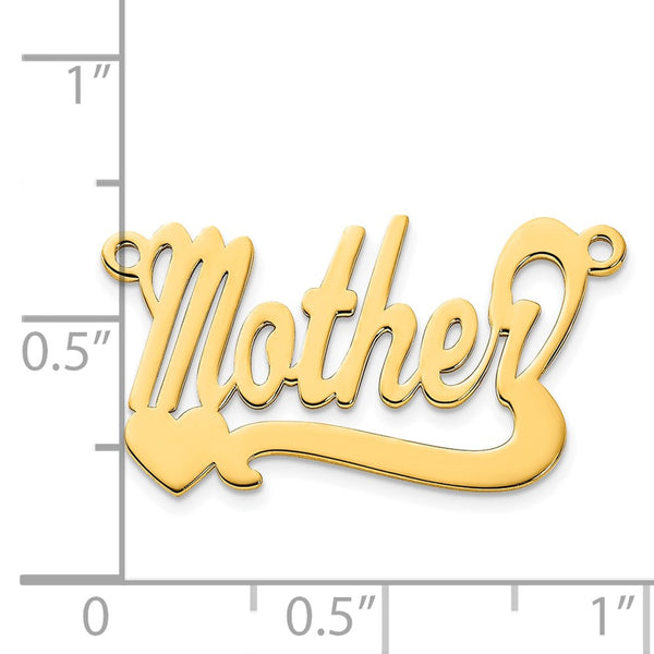 14k Yellow Gold Polished Heart Name Plate