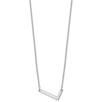 14K White Gold Polished Small Letter L Necklace