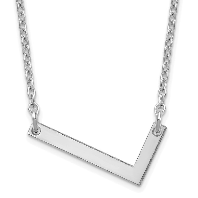 14K White Gold Polished Small Letter L Necklace