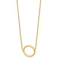 14K Yellow Gold Polished Small Letter O Necklace