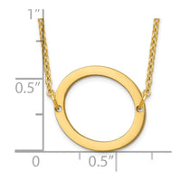 14K Yellow Gold Polished Small Letter O Necklace