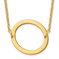 14K Yellow Gold Polished Small Letter O Necklace