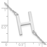 14K White Gold Polished Small Letter H Bracelet