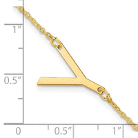 14K Yellow Gold Polished Small Letter Y Bracelet