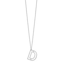 14k White Gold Cut Out Slide Initial D Necklace