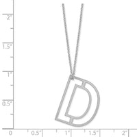 14k White Gold Cut Out Slide Initial D Necklace