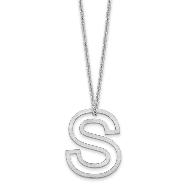 14k White Gold Cut Out Slide Initial S Necklace