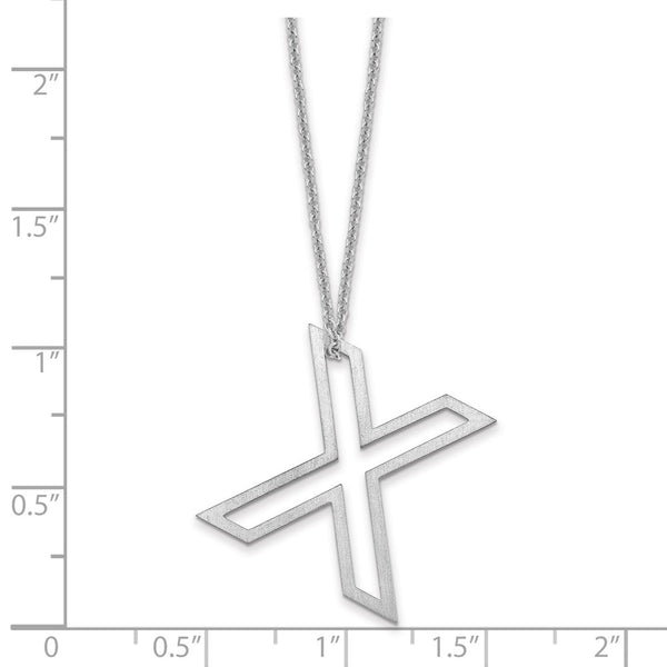 14k White Gold Cut Out Slide Initial X Necklace
