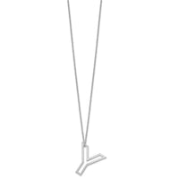 10k White Gold Cut Out Slide Initial Y Necklace