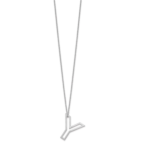 10k White Gold Cut Out Slide Initial Y Necklace