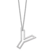 10k White Gold Cut Out Slide Initial Y Necklace