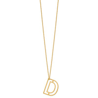 10k Yellow Gold Cut Out Slide Initial D Necklace