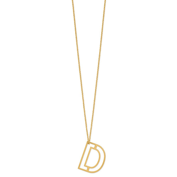 10k Yellow Gold Cut Out Slide Initial D Necklace