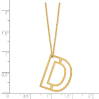 10k Yellow Gold Cut Out Slide Initial D Necklace