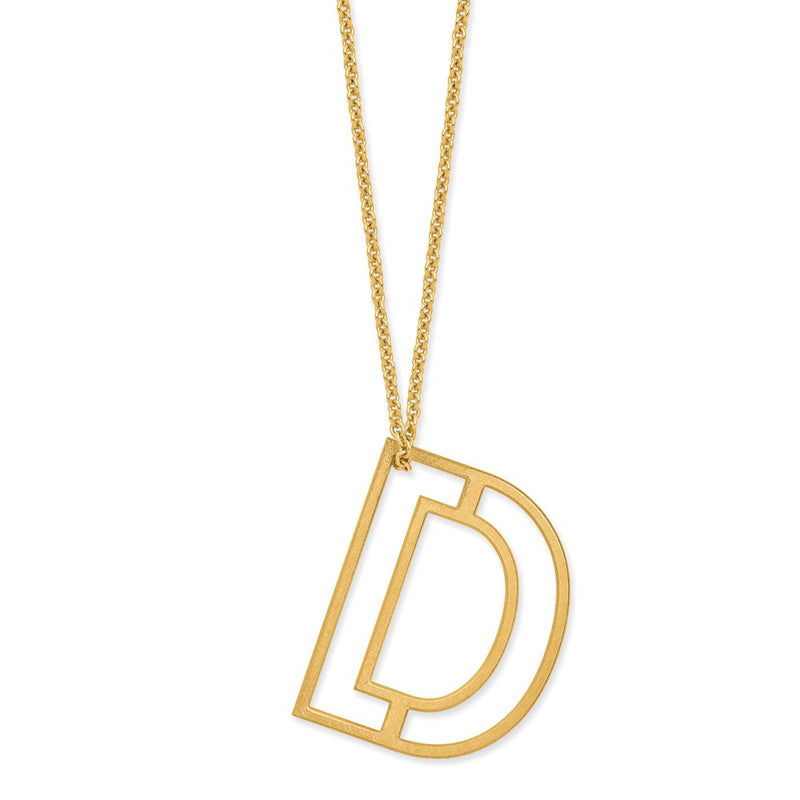 10k Yellow Gold Cut Out Slide Initial D Necklace