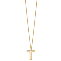 14k Yellow Gold Cut Out Slide Initial T Necklace