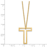 14k Yellow Gold Cut Out Slide Initial T Necklace